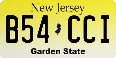 NJ license plate B54CCI