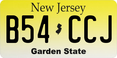 NJ license plate B54CCJ
