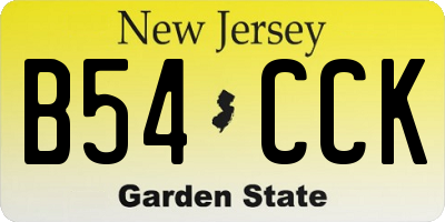 NJ license plate B54CCK
