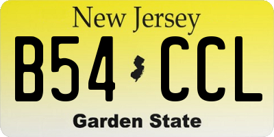 NJ license plate B54CCL