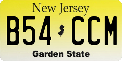 NJ license plate B54CCM