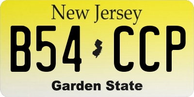 NJ license plate B54CCP