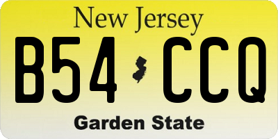 NJ license plate B54CCQ