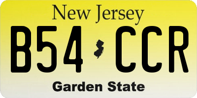 NJ license plate B54CCR
