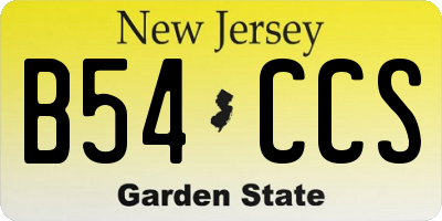 NJ license plate B54CCS