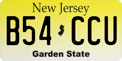 NJ license plate B54CCU