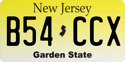 NJ license plate B54CCX