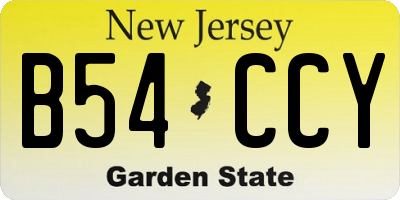 NJ license plate B54CCY