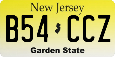 NJ license plate B54CCZ