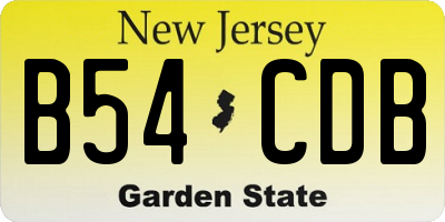 NJ license plate B54CDB