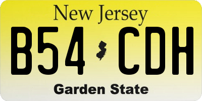 NJ license plate B54CDH