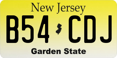 NJ license plate B54CDJ