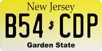 NJ license plate B54CDP
