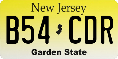 NJ license plate B54CDR