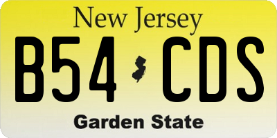 NJ license plate B54CDS