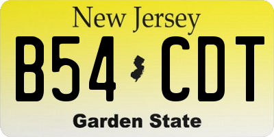 NJ license plate B54CDT