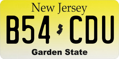 NJ license plate B54CDU