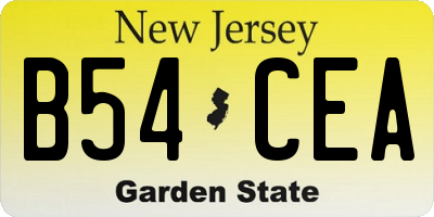NJ license plate B54CEA