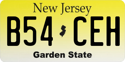 NJ license plate B54CEH