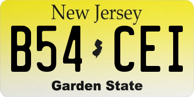 NJ license plate B54CEI