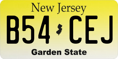 NJ license plate B54CEJ