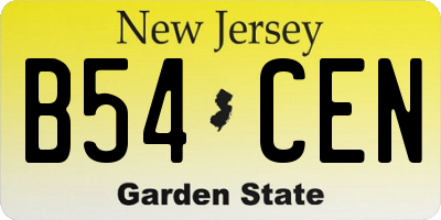 NJ license plate B54CEN