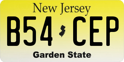 NJ license plate B54CEP