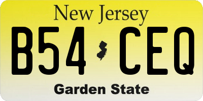 NJ license plate B54CEQ