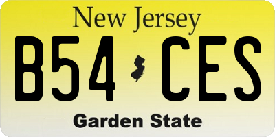NJ license plate B54CES