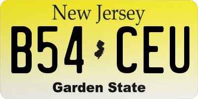 NJ license plate B54CEU