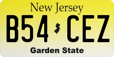 NJ license plate B54CEZ