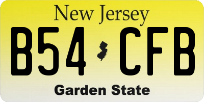 NJ license plate B54CFB