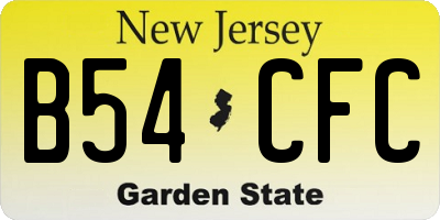 NJ license plate B54CFC