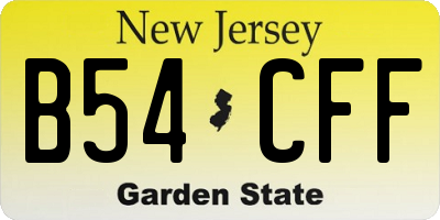 NJ license plate B54CFF