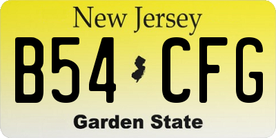 NJ license plate B54CFG
