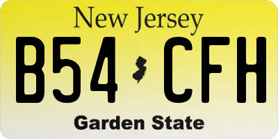 NJ license plate B54CFH