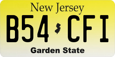 NJ license plate B54CFI