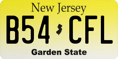 NJ license plate B54CFL