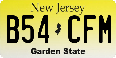 NJ license plate B54CFM