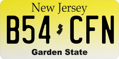 NJ license plate B54CFN