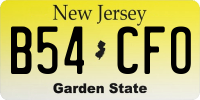 NJ license plate B54CFO