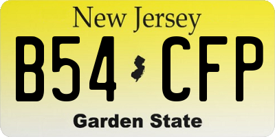 NJ license plate B54CFP