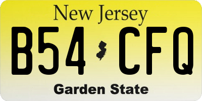 NJ license plate B54CFQ