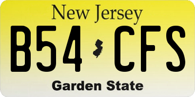 NJ license plate B54CFS