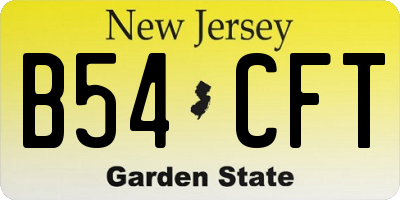 NJ license plate B54CFT