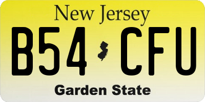NJ license plate B54CFU