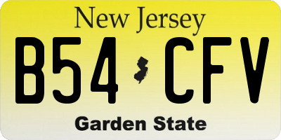 NJ license plate B54CFV