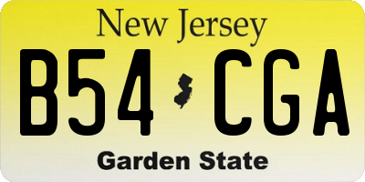 NJ license plate B54CGA