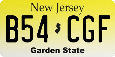 NJ license plate B54CGF
