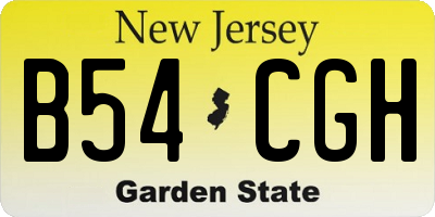 NJ license plate B54CGH